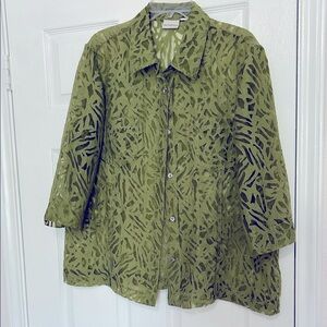 White Stag Olive Green Long Sleeve Top